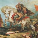 Detail from an artwork, "Attila and his Hordes Overrun Italy and the Arts."