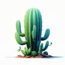 Digital illustration of a cactus on white background isolated