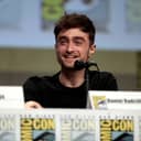 Daniel Radcliffe speaking at the 2014 San Diego Comic Con International, for "Horns", at the San Diego Convention Center in San Diego, California.