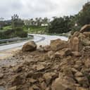 landslide blocking a road