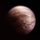 Planet Jupiter set against a black background, with image elements provided by NASA in high resolution.