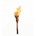 Digital illustration of a lit torch isolated on white background