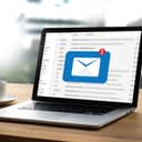 Notification for new mail displayed on laptop screen