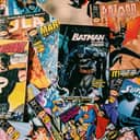 A pile of superhero comic books
