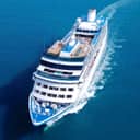 Large cruise ship sailing