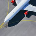 Passenger airplane parked on the runway