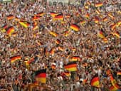 German fans at the FIFA Worldcup 2006 in Germany, at the public viewing of the Germany - Ecuador match at the Ruhrstadion Bochum.