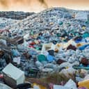 A large plastic waste dumpsite