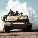 M1 Abrams tank in desert.
