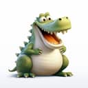 Digital illustration of a crocodile with its mouth open, isolated on white background