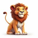 Digital illustration of a lion isolated on a white background