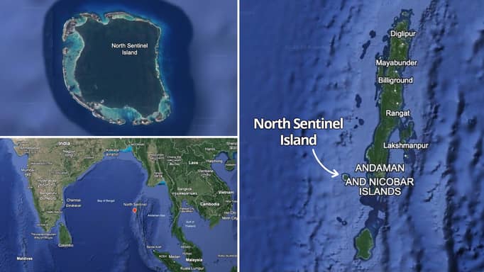 Satellite images of North Sentinel Island