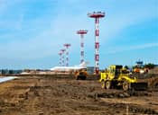Construction work on an airport