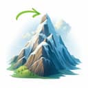 Digital illustration of a mountain top covered with snow