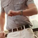 Man checking his wrist watch