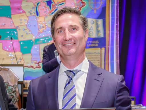 Brian Niccol during a Phi Delta Theta ceremony.