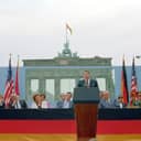 President Ronald Reagan Making His Berlin Wall Speech at Brandenburg Gate West Berlin, 6/12/1987