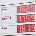 Digital graph displaying prices for various types of gas