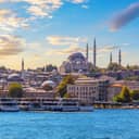 picture of the Bosphorus Strait near the picturesque Süleymaniye Mosque in Istanbul, Turkey