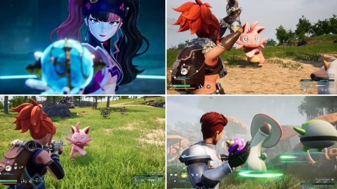 Screenshots of the Palworld game.