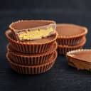 Peanut butter chocolate cookies on black surface