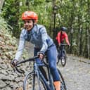 Woman riding a bicycle in nature