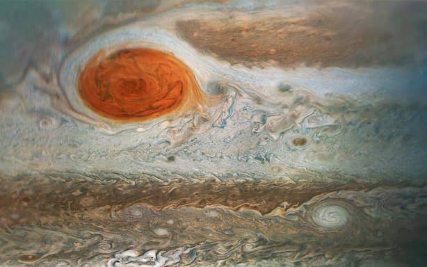 A giant storm on Jupiter.
