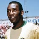 close-up portrait image of Pelé on a stadium