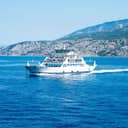 Car ferry boat in Croatia cruising the Adriatic Sea