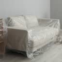 modern furniture covered with plastic film