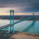 Ambassador Bridge over Detroit River