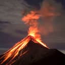 eruption of the Volcano Fuego near Antigua, Guatemala