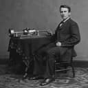 Thomas Edison demonstrating his tinfoil phonograph, photograph by Mathew Brady, 1878