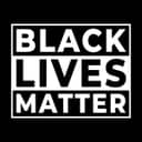 White text saying "BLACK LIVES MATTER" on a black background.