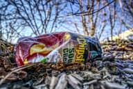 Empty bag of chips lying on the ground