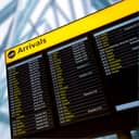 Arrivals timetable at an airport