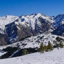 Mountain range covered in snow