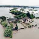 Flooded area with houses