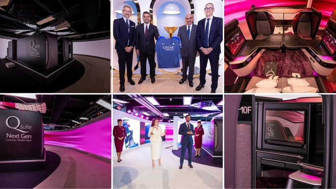Qatar Airways' Qsuite Next Gen suites feature fold-back TV screens. 