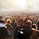 A large crowd of people on the street