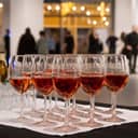 A closeup of wine glasses on a table during a ceremony