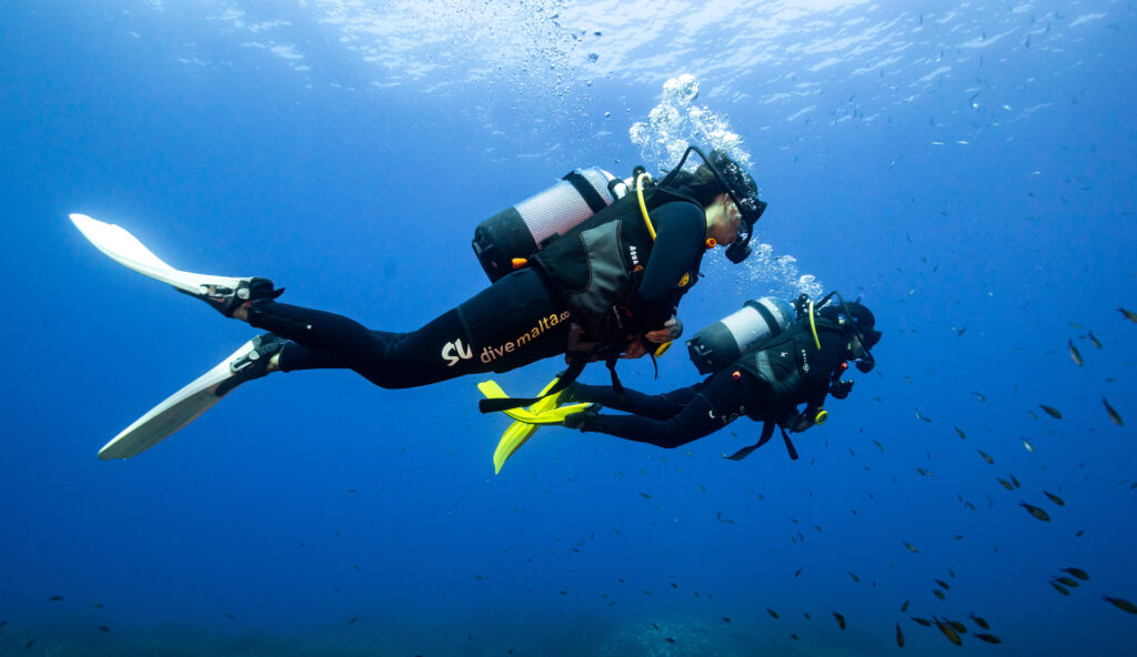 Daily News Writer Chiara scuba diving in Cirkewwa, Malta