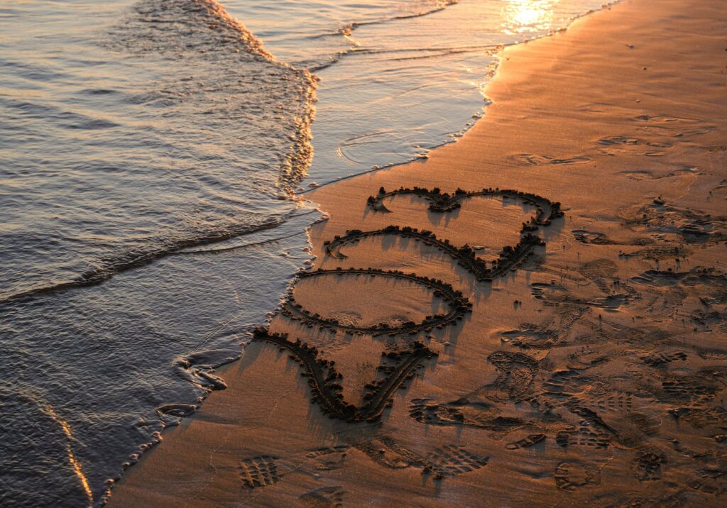 "2023" written in the sand on a beach