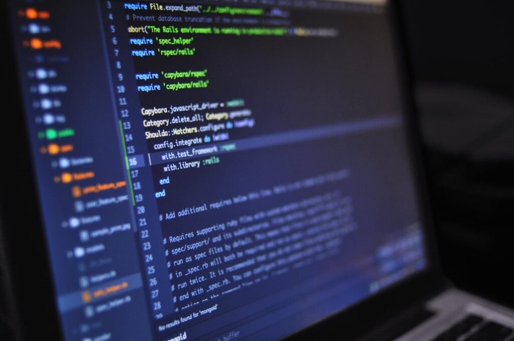 A computer screen displaying HTML code, one common computer abbreviation