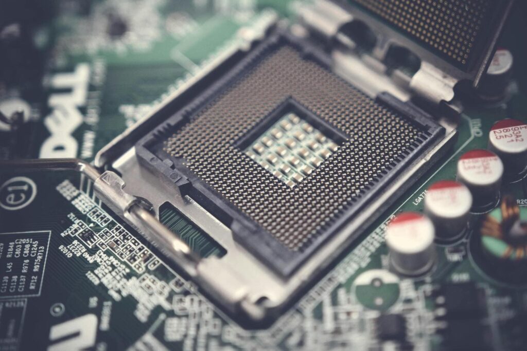 The Central Processing Unit, or CPU, inside of a computer