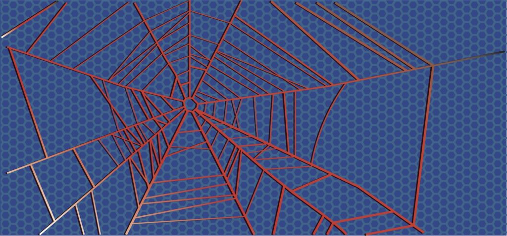 A geometric pattern similar to the webs of Spider-Man