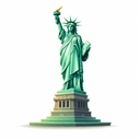 Digital illustration of the Statue of Liberty in New York isolated against white background